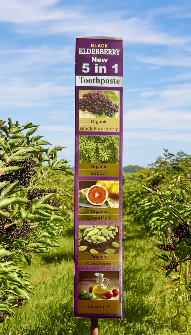 Black Elderberry Toothpaste 100% Flouride Free & Vegetable Base